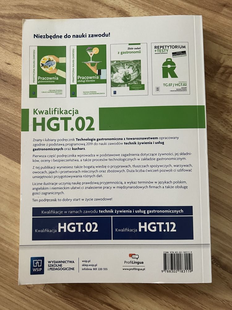 Podręcznik „technologia gastronomiczna z towaroznawstwem” część 1 wsip