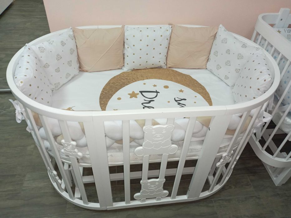 Нові дитячі ліжка із маятником та шухлядою. Круглі ліжка 9 в 1