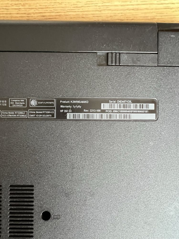 Laptop hp 250 G3 intel inside  Używany, sprawny z ładowarką