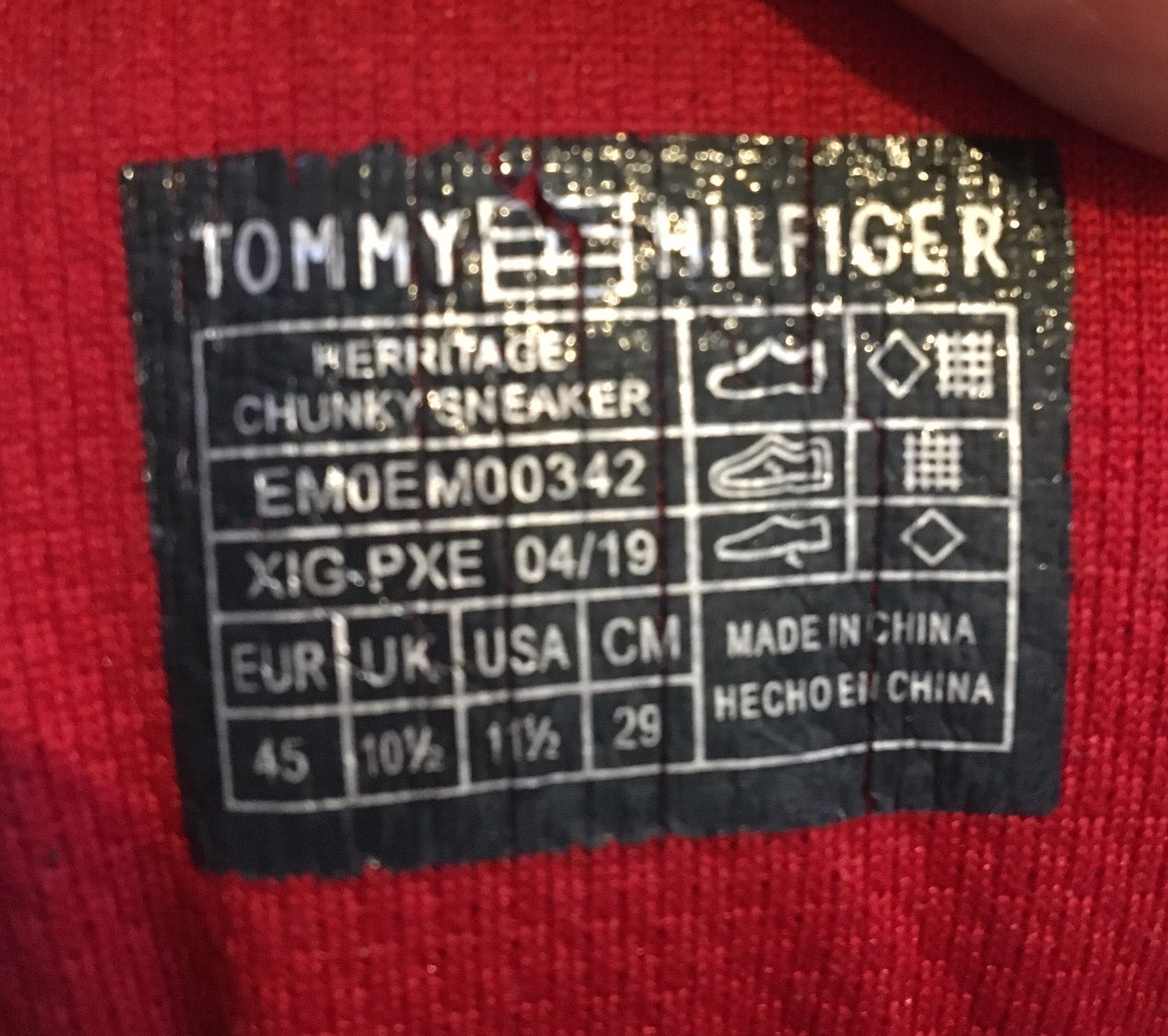 TOMMY HILFIGER кроссовки мужские 45EUR 29см белые