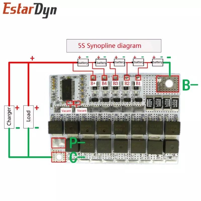 BMS платы 3S, 4S, 5S  100А с балансиром