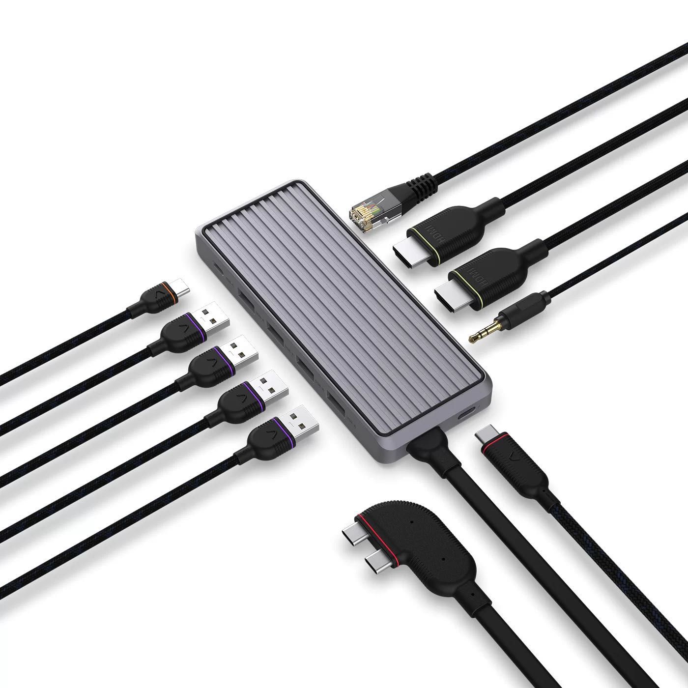 10 Port Dual Display USB-C Hub for Mac