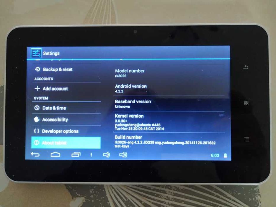 Tablet android 7'' a funcionar