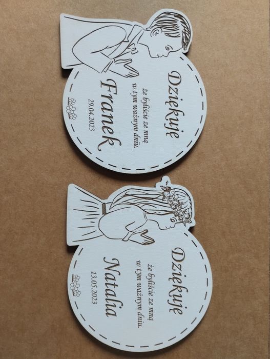 Magnes podziękowania dla gości personalisacja pierwsza komunia Święta