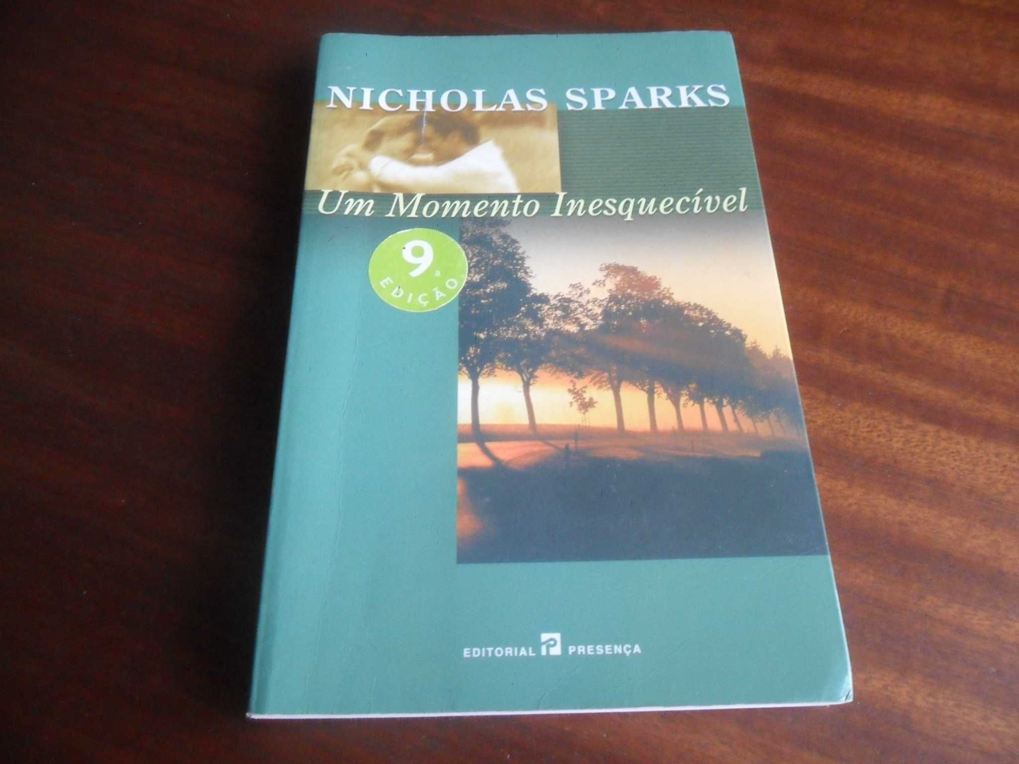 "Um Momento Inesquecível" de Nicholas Sparks - 9ª Edição de 2002