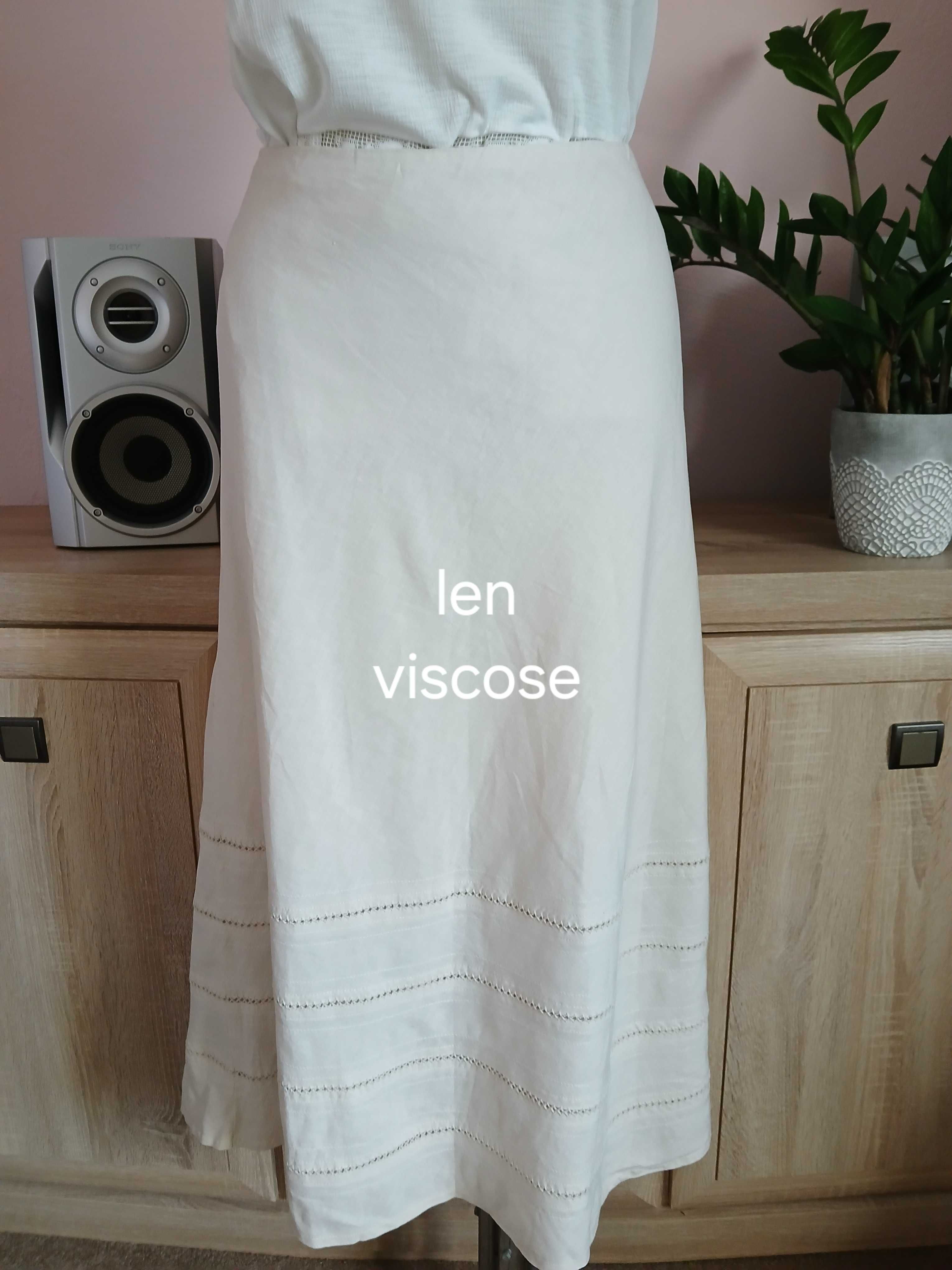 Nightigales długa Spódnica r.42 len+ viscose