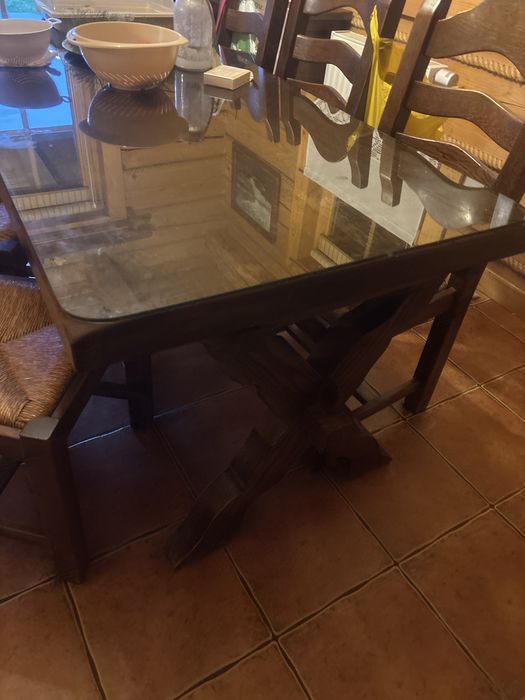 Stół dębowy i 6 krzeseł 180cm x 80cm