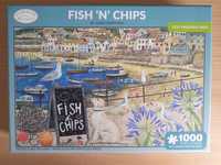 Otter house puzzle, Fish 'n' chips by Anne Mortimer, 1000 elementów