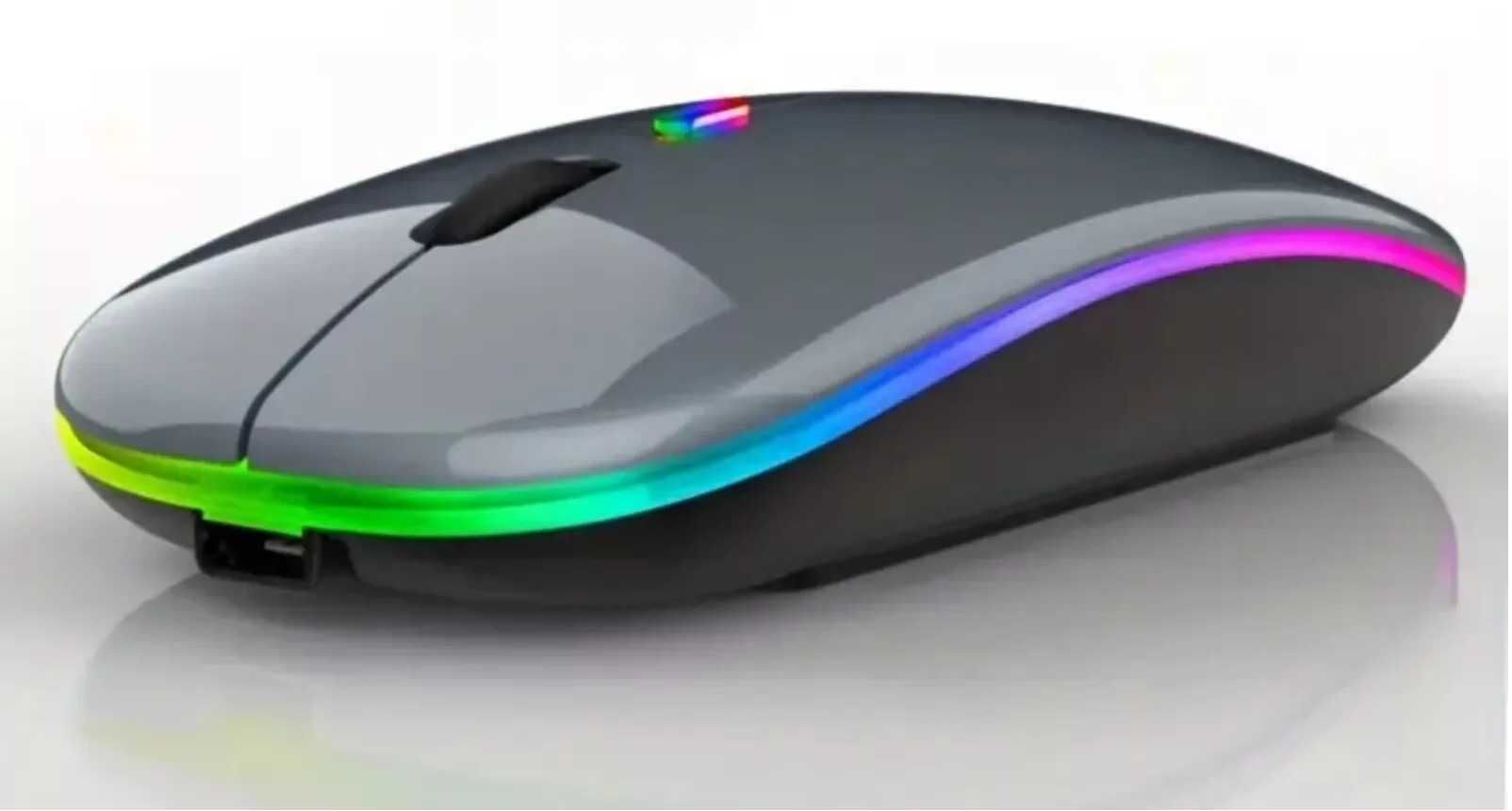 Myszka bezprzewodowa mysz led rgb 2.4 g bluetooth 5.0 regulacja