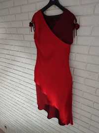 Sukienka wieczorowa, koktajlowa, odcienie czerwieni, bordo, r. 40