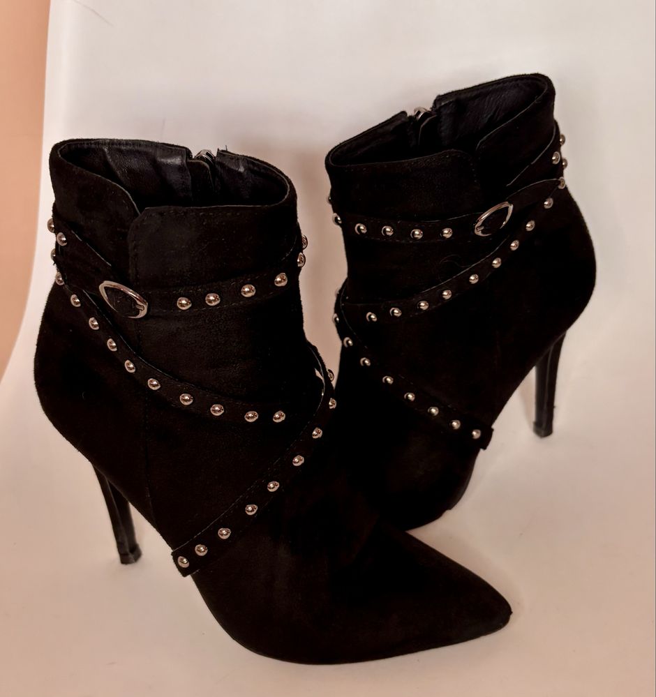 Prima Moda czarne botki 38 obcas 11cm