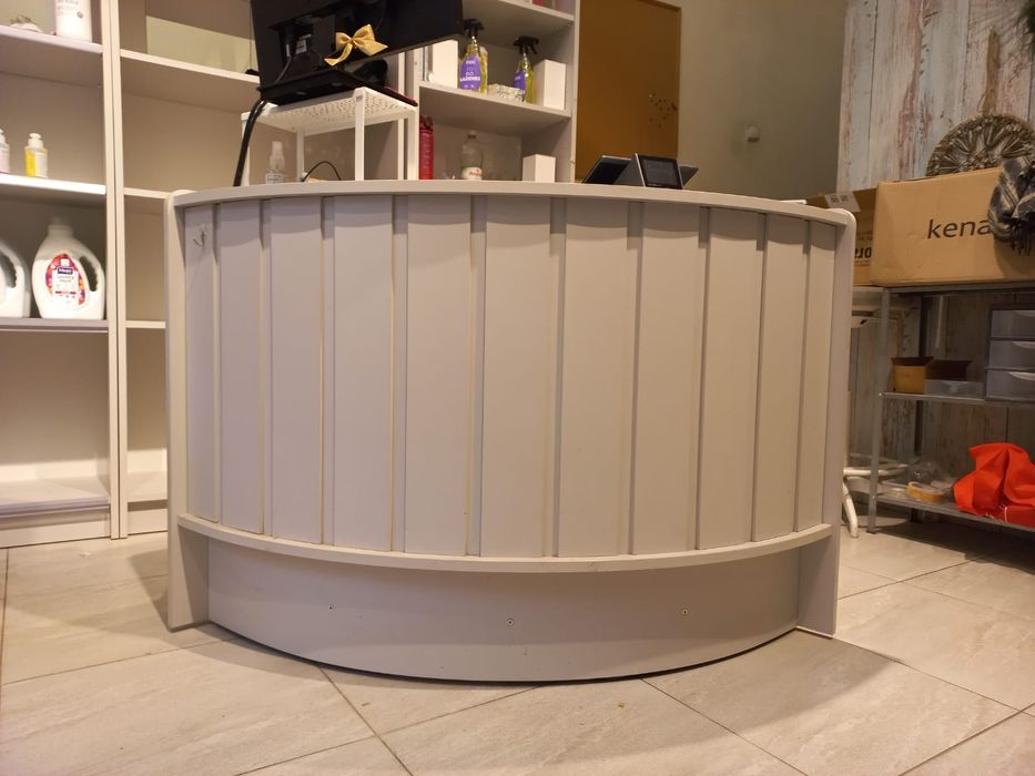 Biurko lada półokrągłe szare