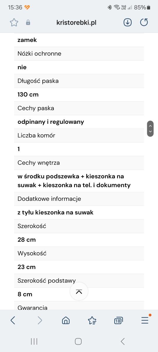 Gallatry torebka damska listonoszka chlebak z paskiem