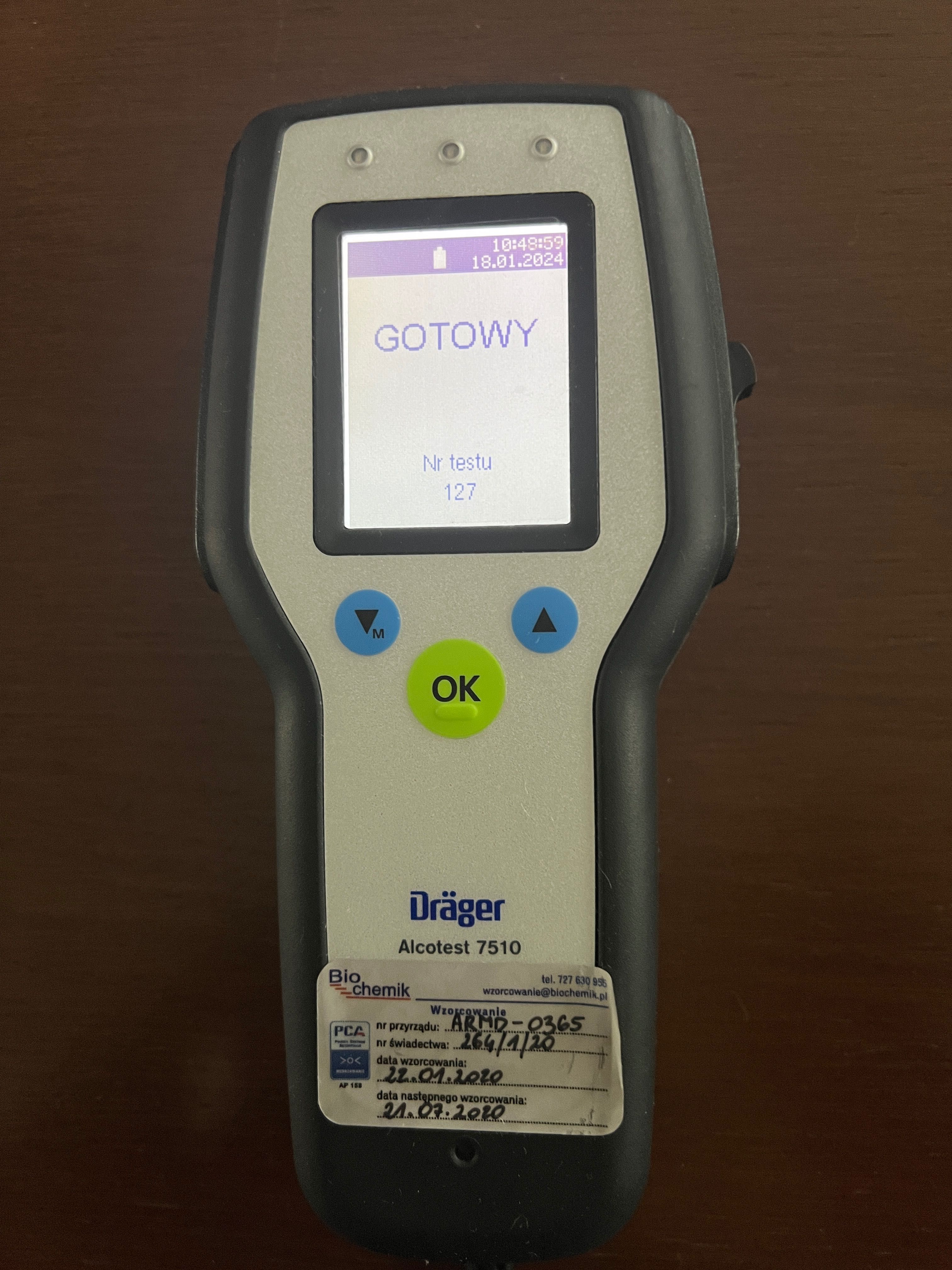 Alkomat Drager Alcotest 7510 dowodowy