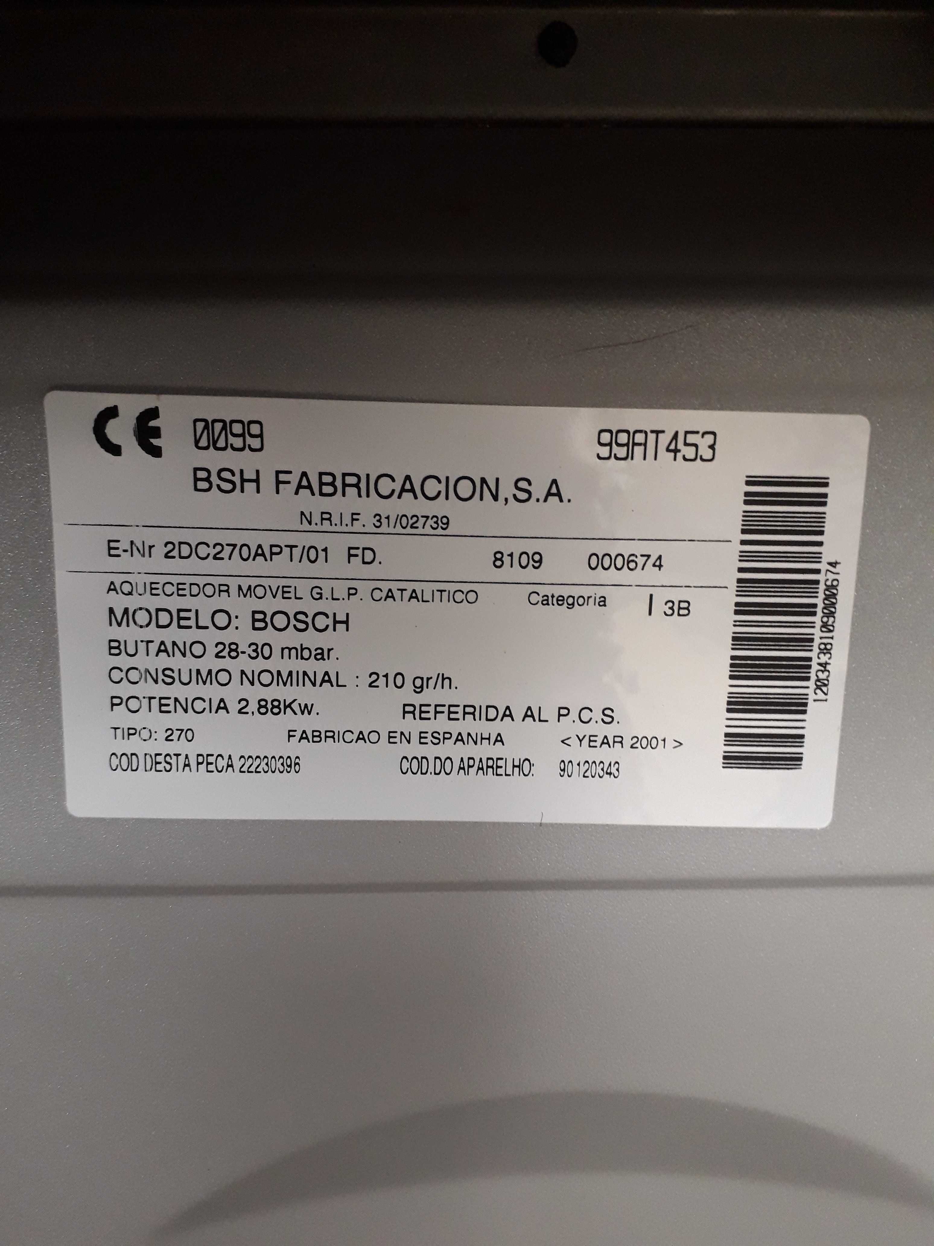 Aquecedor a gás já com redutor