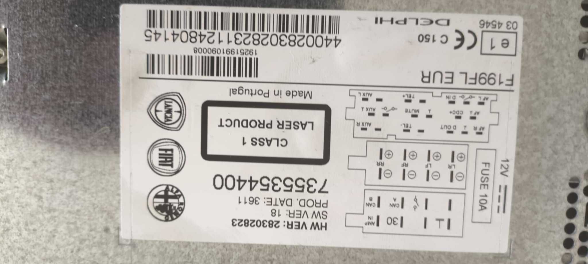 RADIO Fiat Punto EVO 2011r.