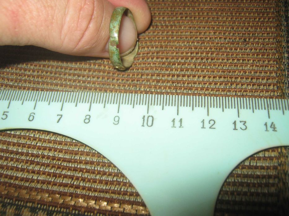 Медное колечко с остатками позолоты