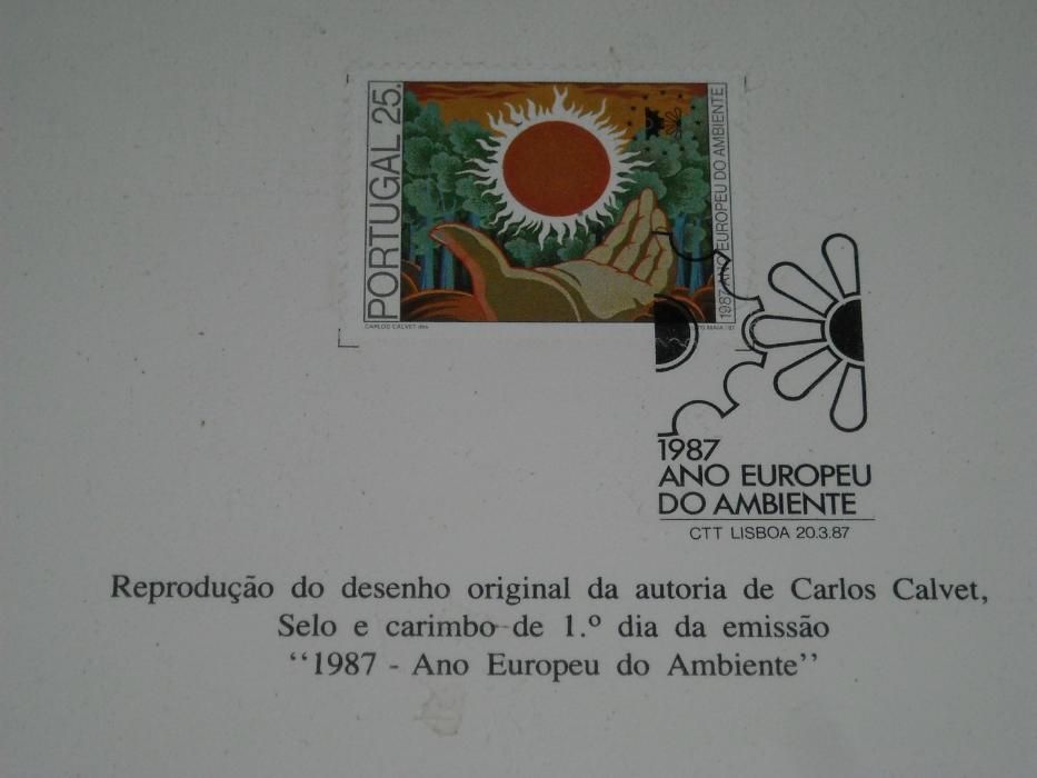 Selo e carimbo 1987-ano europeu do ambiente