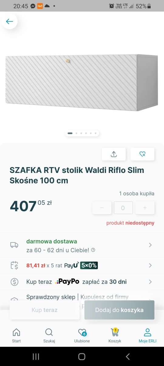 Szafka rtv wisząca