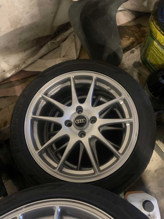 Alufelgi Borbet RS 17" cali 4x108 ET25 +opony, zestaw Audi 80, VW