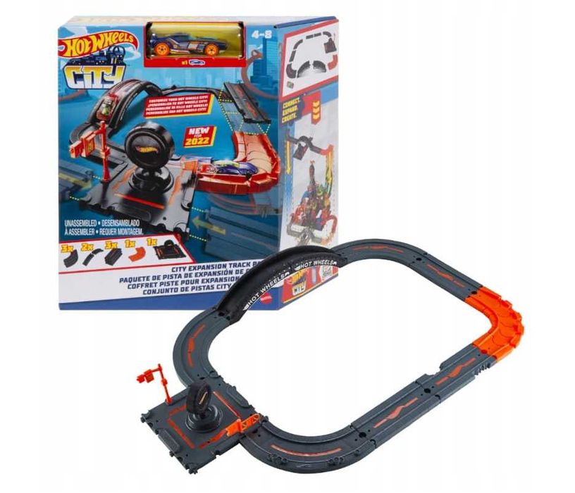 Hot Wheels City Zestaw Do Rozbudowy Tor Samochodowy Autko Wyścigowe