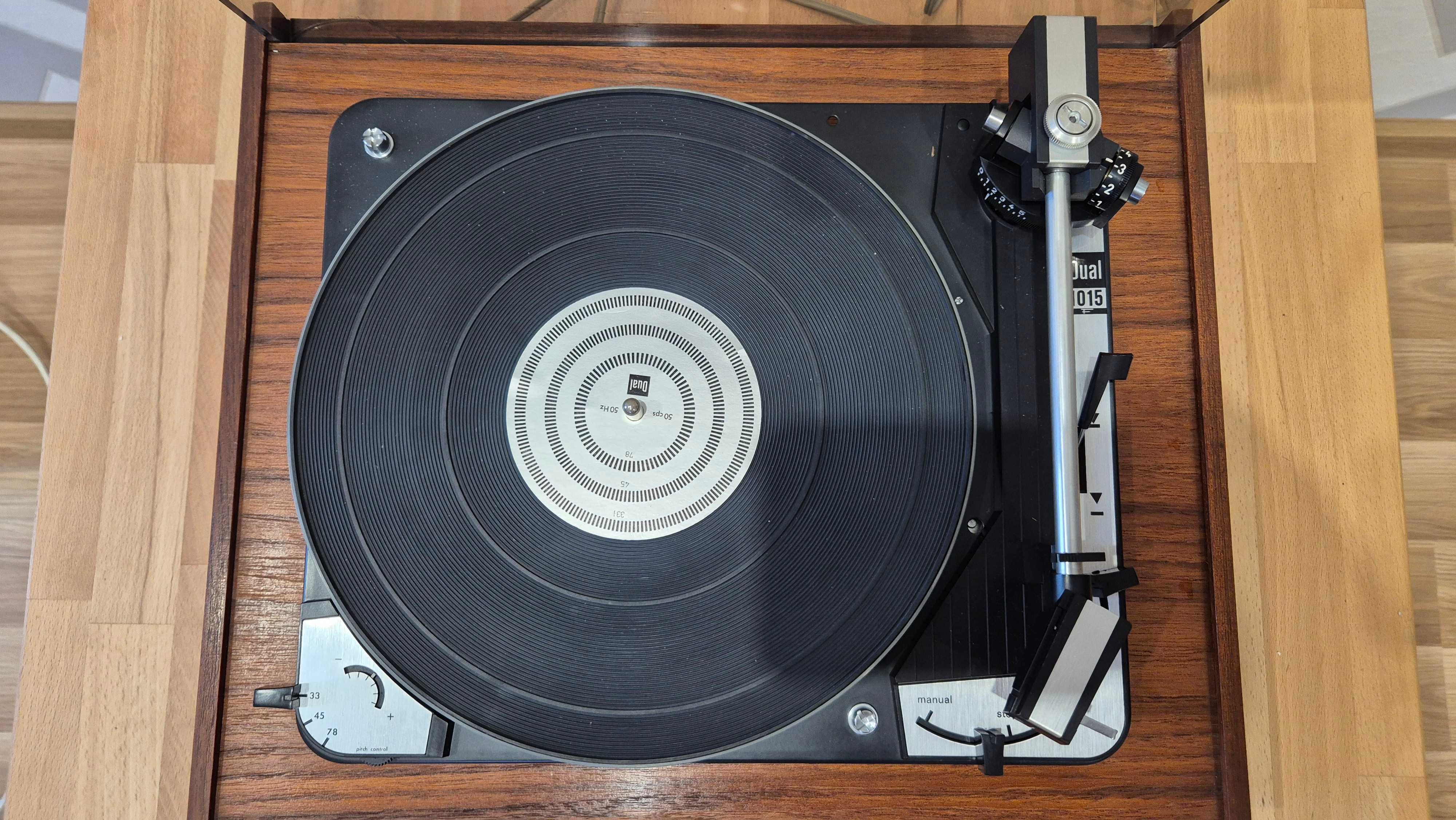 Gramofon DUAL 1015 F (lata '68-'70) drewno vintage retro
