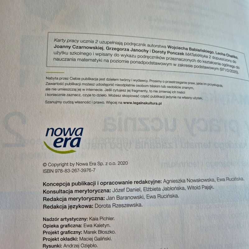 matematyka 2 podstawa karty pracy ucznia nowa era