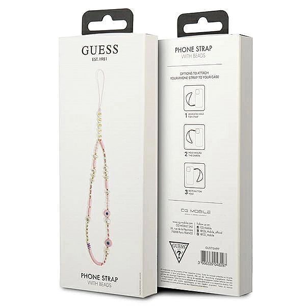 Zawieszka Guess Beads Shell - różowa
