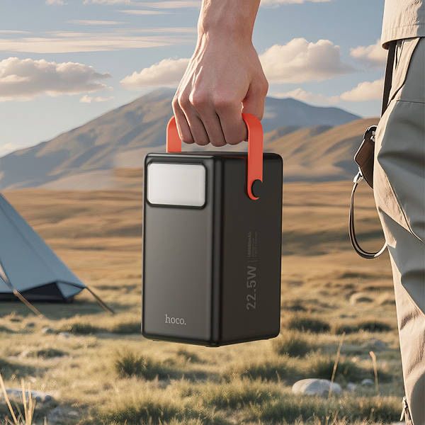 повербанк зі швидкою зарядкою 22.5W та ліхтарем 100000mAh HOCO J142