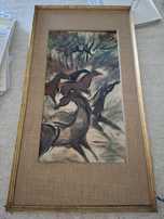 Quadro pintura cavalos oscar oskar  pinto lobo