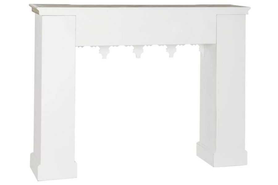 Portal kominkowy Lux rzeźbiony biały, elegancki