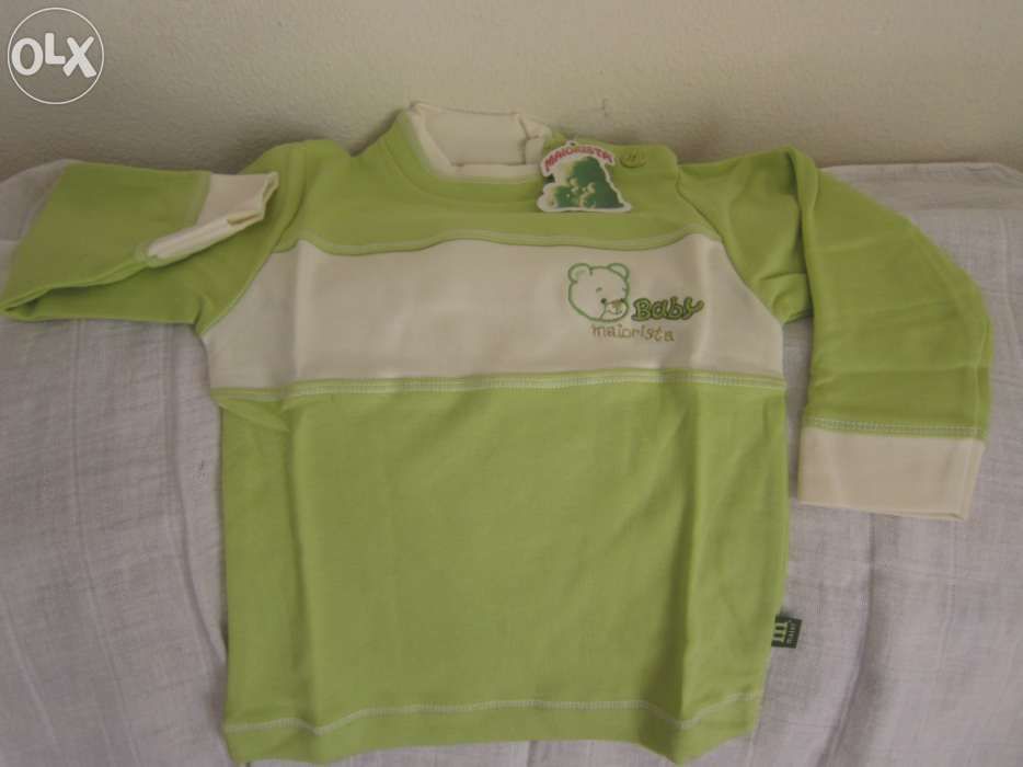 Camisola de bebe Maiorista Baby 12 meses e 3 meses verde