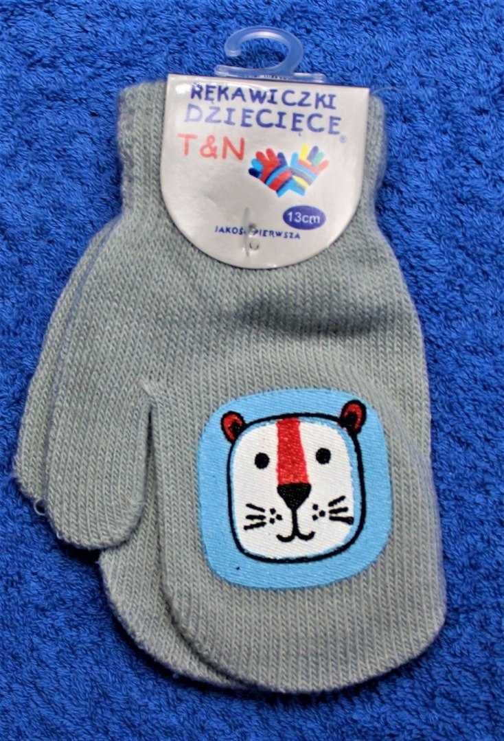 Rękawiczki dziecięce z jednym palcem 13cm 1-3 lat na sznurku
