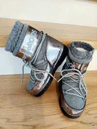 KangaROOS K-Moon Boots srebrne botki zimowe, ocieplane, r. 28/29