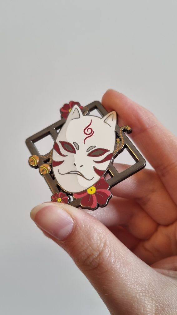 Pin przypinka metalowa naruto kakashi kitsune anbu maska