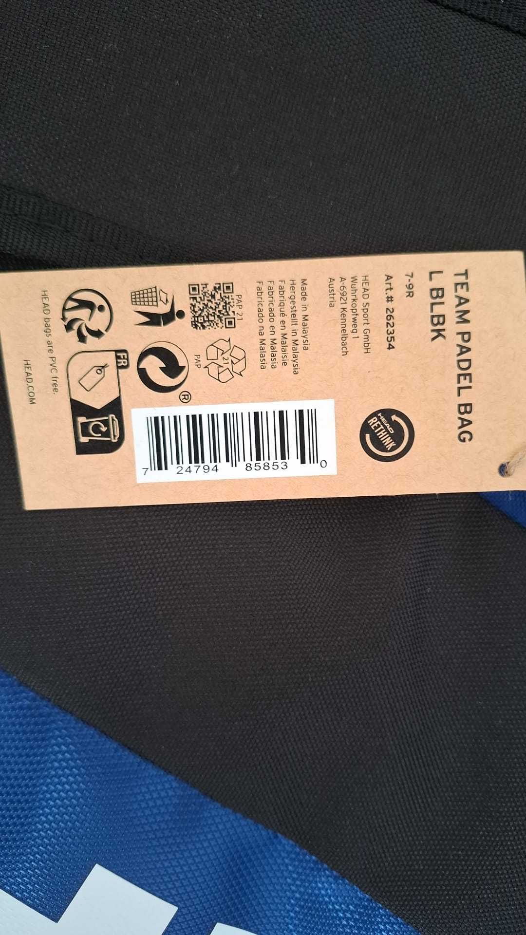 Torba do padla TEAM PADEL BAG L BLBK