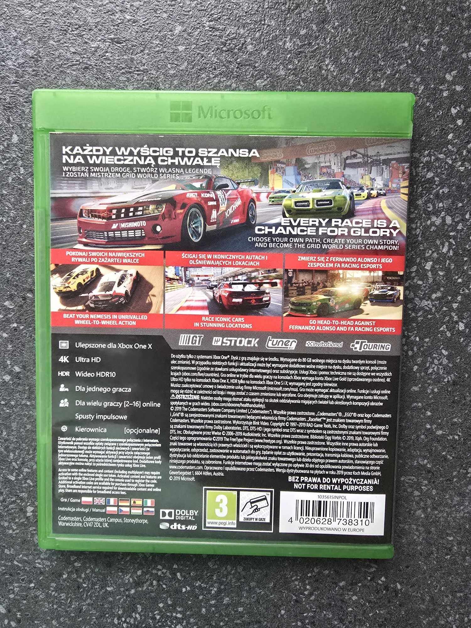 GRID xbox one wersja PL