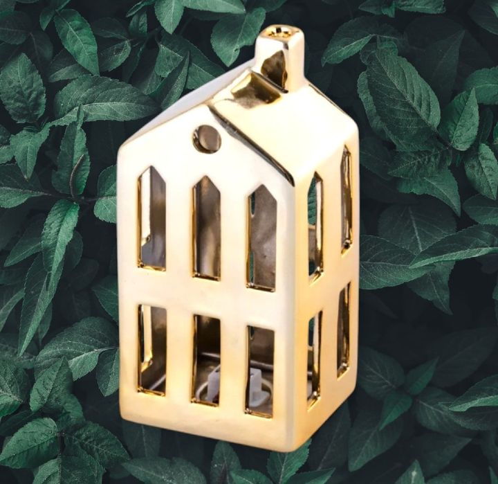 Home&You Dekoracja led złoty domek glamour Housello 17 cm NOWY