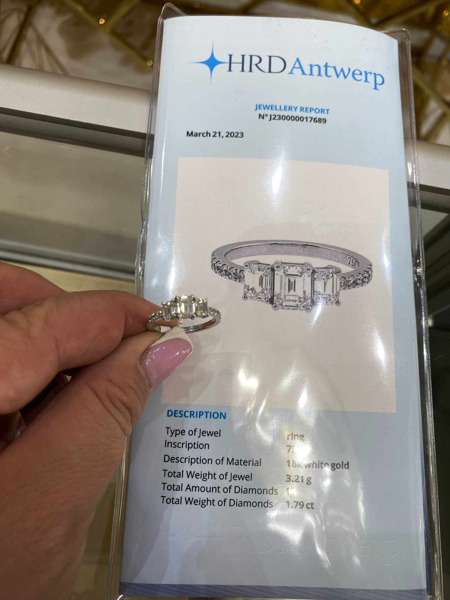 Pierścionek Infinity z diamentami 1.79 CT D-F-G VVS-VS-SI Cert HRD