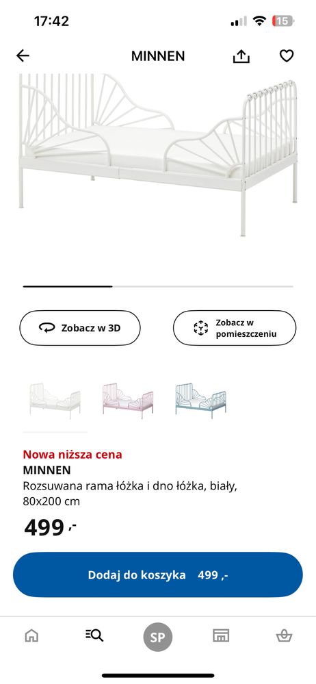Lozko dzieciece Minnen