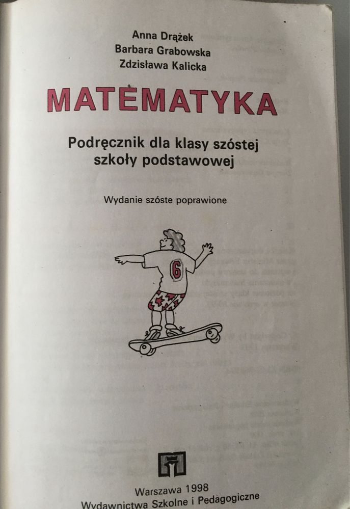 Matematyka 6 A. Drążek, B. Grabowska, Z. Kalicka