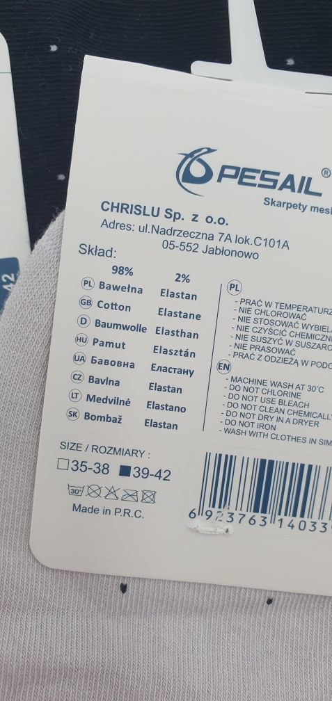 Stopki 98% bawełna bawełniane stopki w kropeczki 39-42