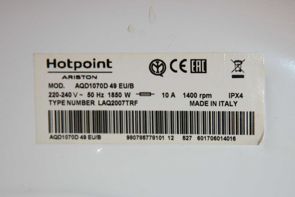 Wyświetlacz do pralko suszarki Hotpoint  Ariston AQD1070D 49 EU/B