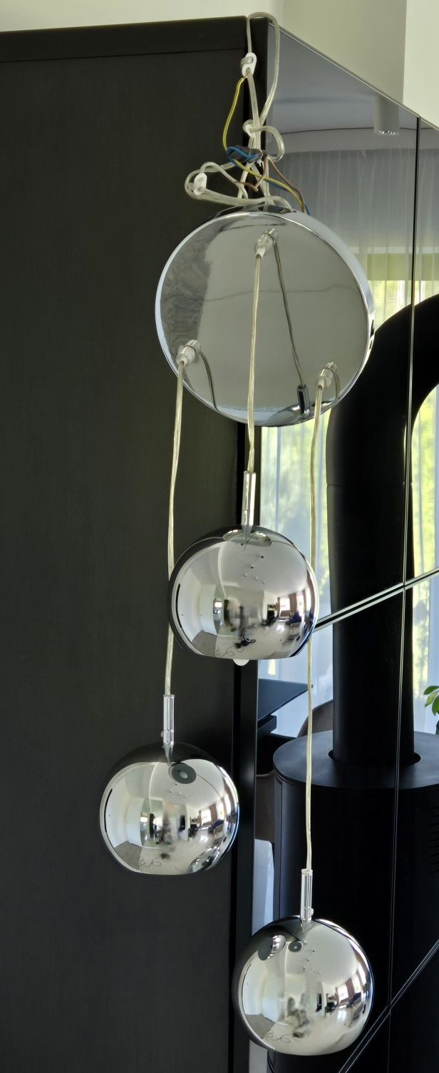 Lampa srebrna wisząca 3 kule