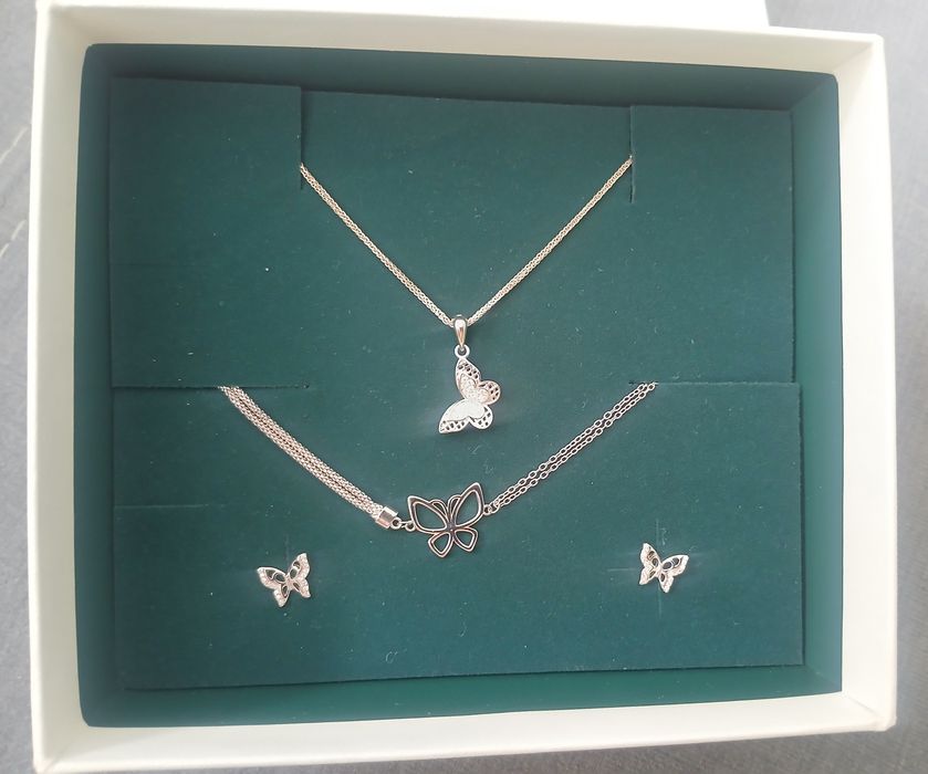 Komplet srebrny dla dziewczynki bizuteria