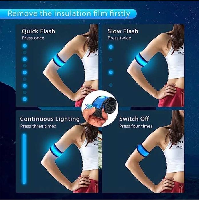 Zestaw Opasek LED do biegania- nadgarstek, telefon