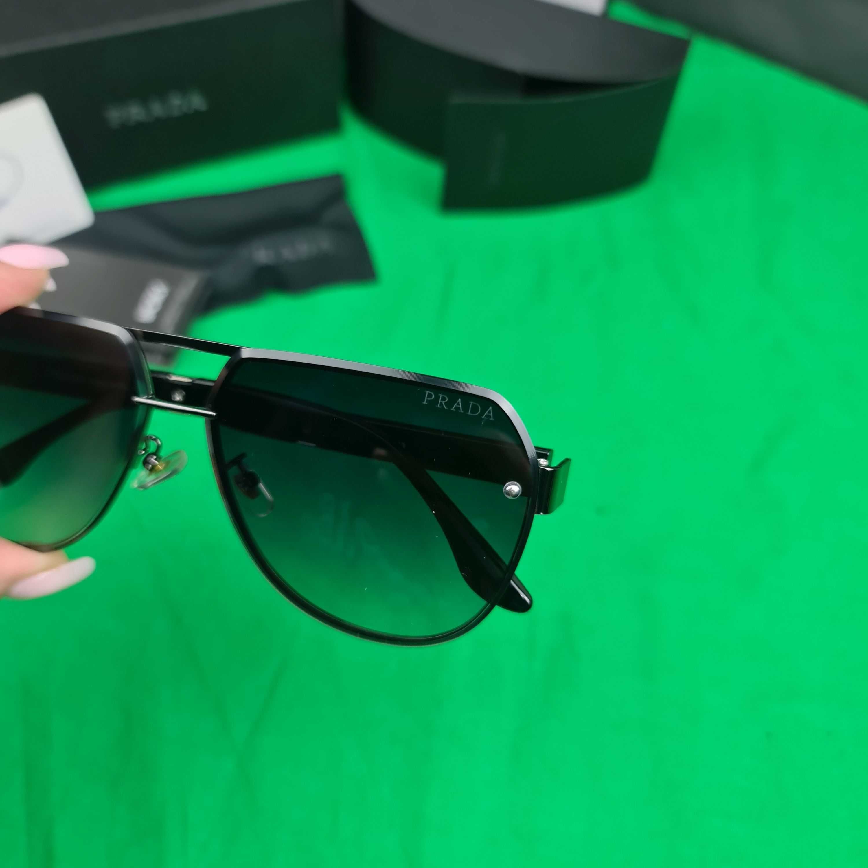 Okulary zestaw komplet meskie damskie unisex Prada Z monogram Premium