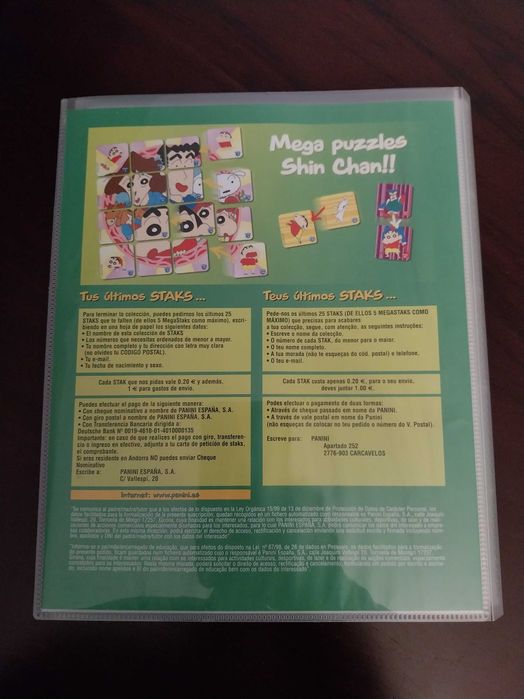 Álbum/Caderneta ShinChan Staks e 61 ímanes em muito bom estado, Panini