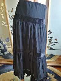 Легкая фирменная юбка, жатый шифон, велюр, 52-54 размер