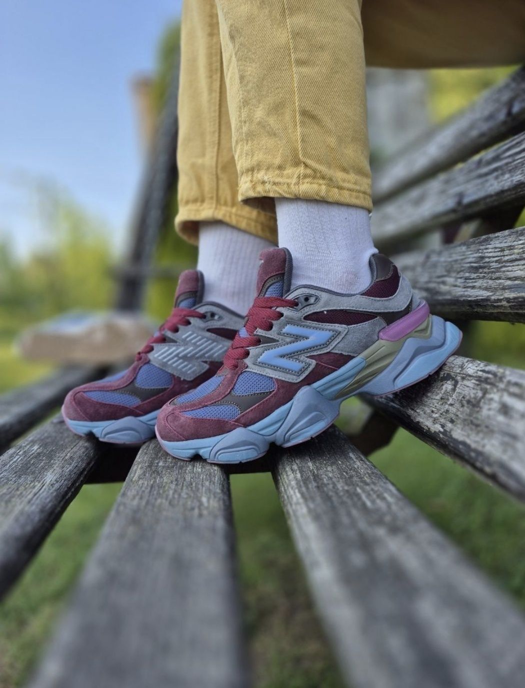 Стильові кросівки New Balance 9060 Bordo blue